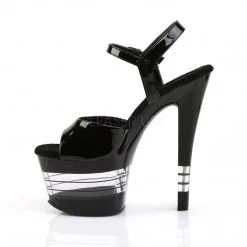 Pleaser Shoes Black 7" Ankle Strap Pumps*