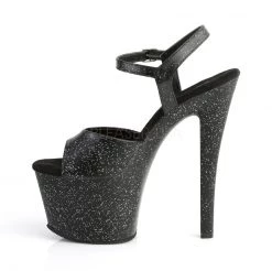 Pleaser 7" Black Glitter Platform Heels* Shoes