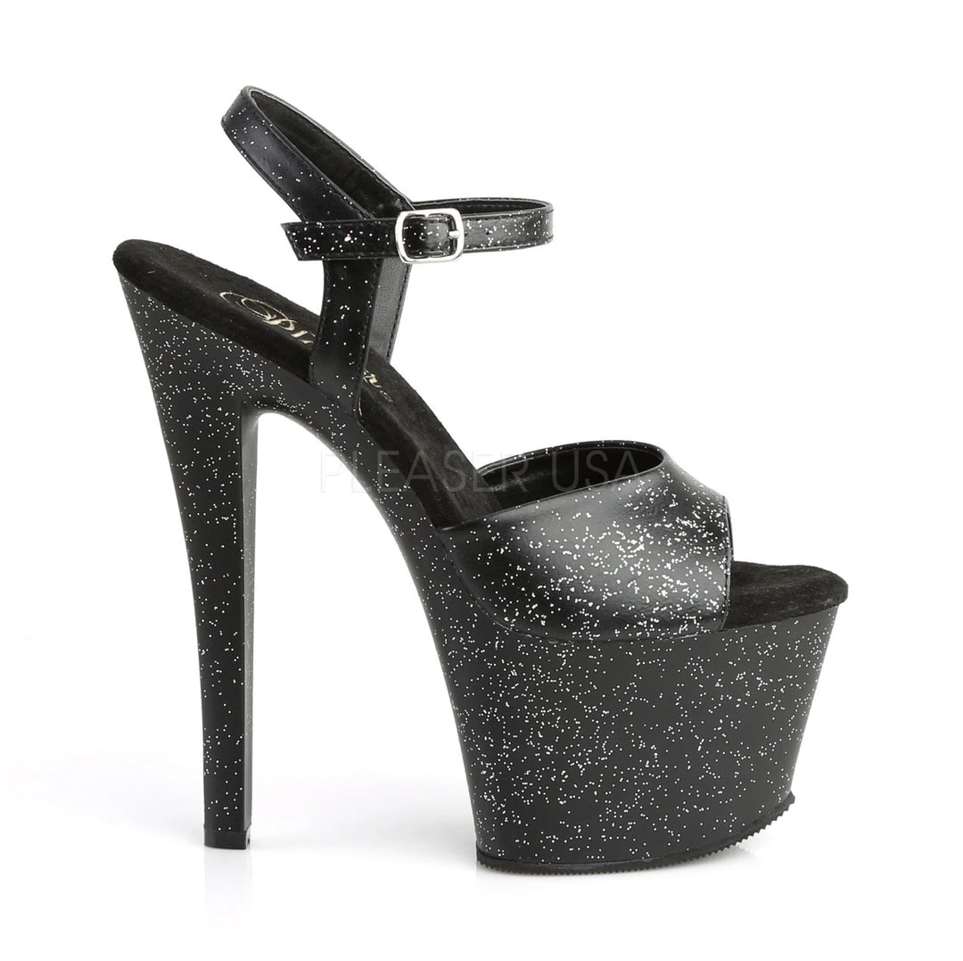 Pleaser 7" Black Glitter Platform Heels* Shoes 6 Pleaser 7" Black Glitter Platform Heels* Shoes