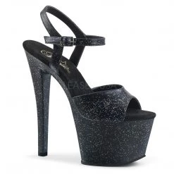 Pleaser 7" Black Glitter Platform Heels* Shoes