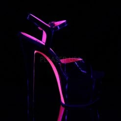 Pleaser Glow In The Dark & Neon Black/Hot Pink 7" Ankle Strap Heels* 9 Pleaser Glow In The Dark & Neon Black/Hot Pink 7