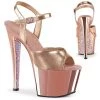 Pleaser 7" Heel Rose Gold Ankle Strap Platforms* 1 Pleaser 7" Heel Rose Gold Ankle Strap Platforms*
