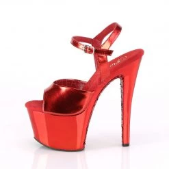 Pleaser 7" Heel Red Glitter Platforms* Shoes
