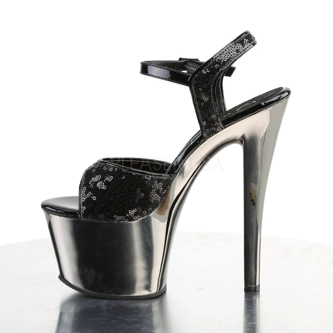 Pleaser 7" Black/Grey Ankle Strap Platform Heels* Shoes 4 Pleaser 7" Black/Grey Ankle Strap Platform Heels* Shoes