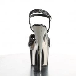 Pleaser 7" Black/Grey Ankle Strap Platform Heels* Shoes 8 Pleaser 7