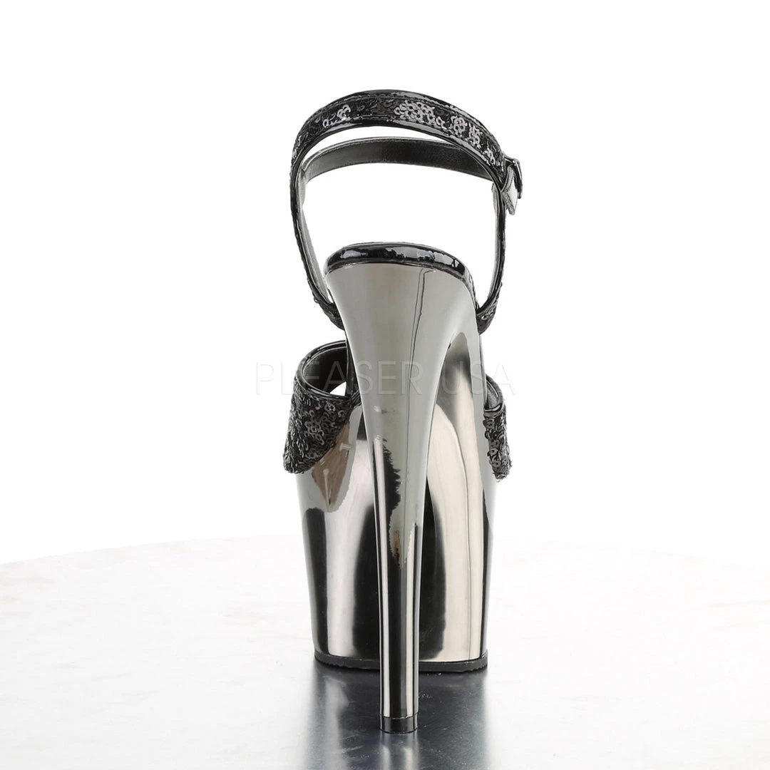 Pleaser 7" Black/Grey Ankle Strap Platform Heels* Shoes 5 Pleaser 7" Black/Grey Ankle Strap Platform Heels* Shoes