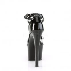 Pleaser Shoes 7" Heel Clear/Black Ankle Strap Platforms* 8 Pleaser Shoes 7