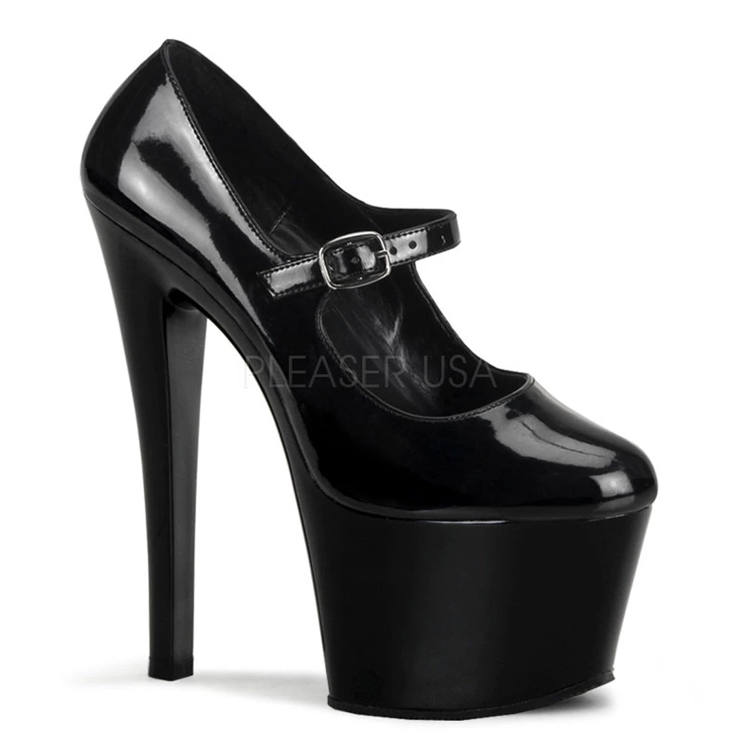 Pleaser 7" Black Platform Shoes Mary Jane Pump Shoes* 3 Pleaser 7" Black Platform Shoes Mary Jane Pump Shoes*