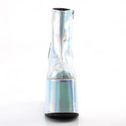 Demonia Shoes Silver Vegan Leather 7