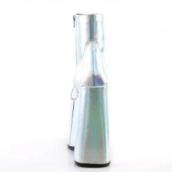 Demonia Shoes Silver Vegan Leather 7