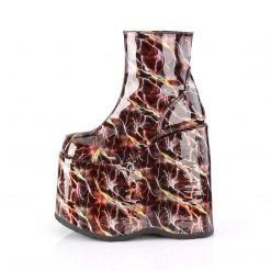 Demonia Burgundy Hologram 7" Platform Ankle Boots* Shoes