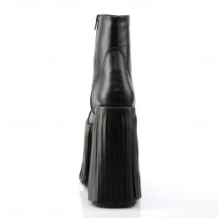 Demonia Shoes Black Vegan Leather 7" Platform Ankle Boots* 8 Demonia Shoes Black Vegan Leather 7