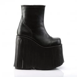 Demonia Shoes Black Vegan Leather 7" Platform Ankle Boots* 9 Demonia Shoes Black Vegan Leather 7