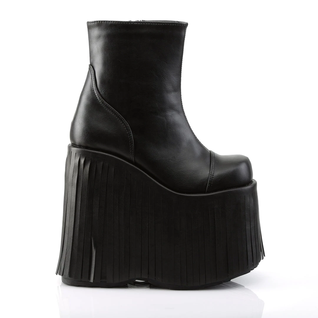 Demonia Shoes Black Vegan Leather 7" Platform Ankle Boots* 6 Demonia Shoes Black Vegan Leather 7" Platform Ankle Boots*