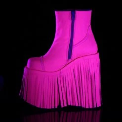 Demonia Glow In The Dark & Neon Neon Pink Vegan Leather 7