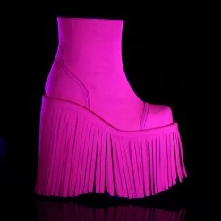 Demonia Glow In The Dark & Neon Neon Pink Vegan Leather 7