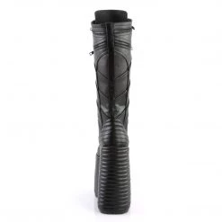 Demonia Black Vegan Leather 7" Platform Mid-Calf Boots* Shoes 8 Demonia Black Vegan Leather 7