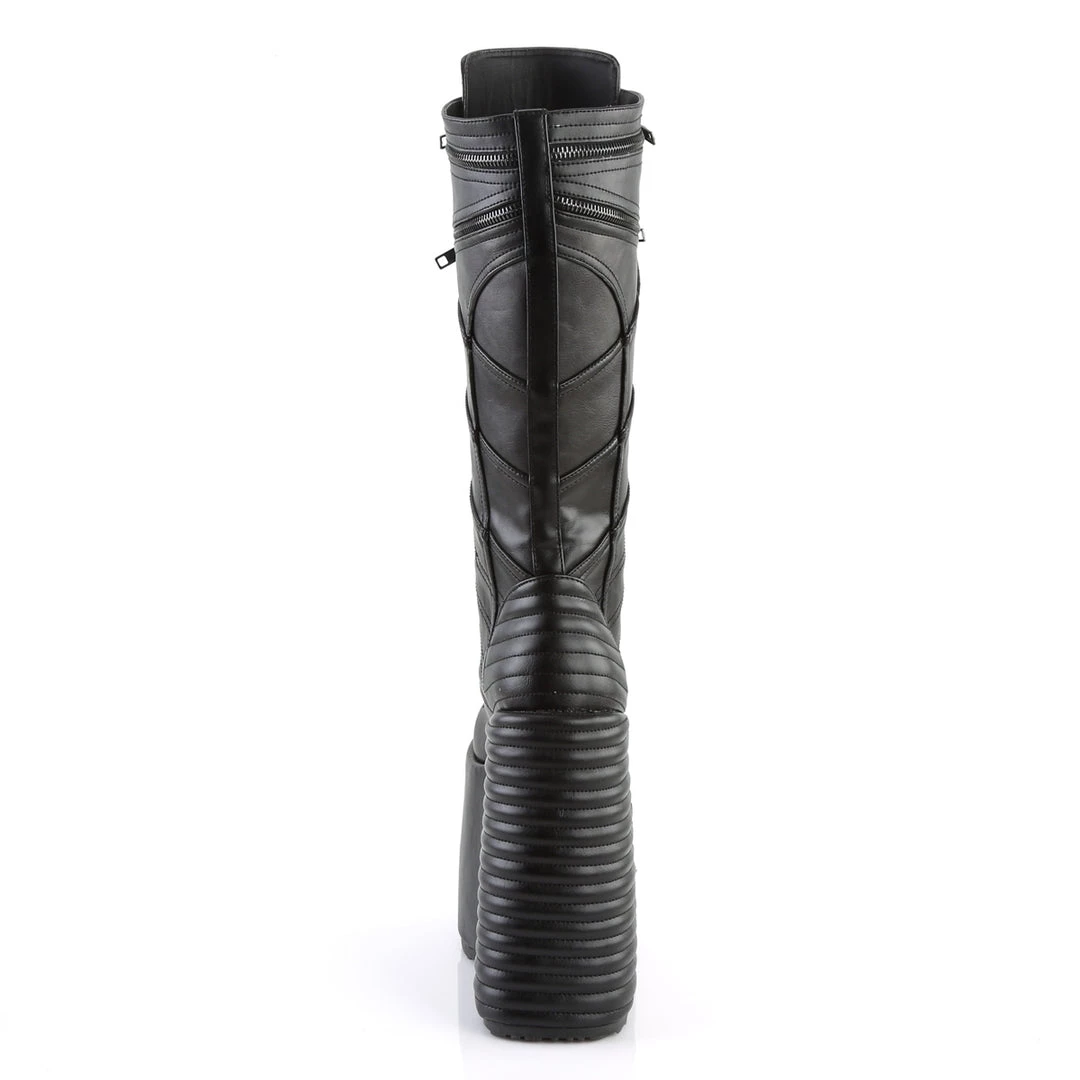 Demonia Black Vegan Leather 7" Platform Mid-Calf Boots* Shoes 5 Demonia Black Vegan Leather 7" Platform Mid-Calf Boots* Shoes