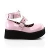 Demonia Baby Pink Patent Leather 2.3" Platform Ankle Strap Shoes*