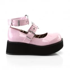 Demonia Baby Pink Patent Leather 2.3" Platform Ankle Strap Shoes*