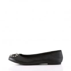 Demonia Shoes Black Vegan Leather-Faux Fur Flats*