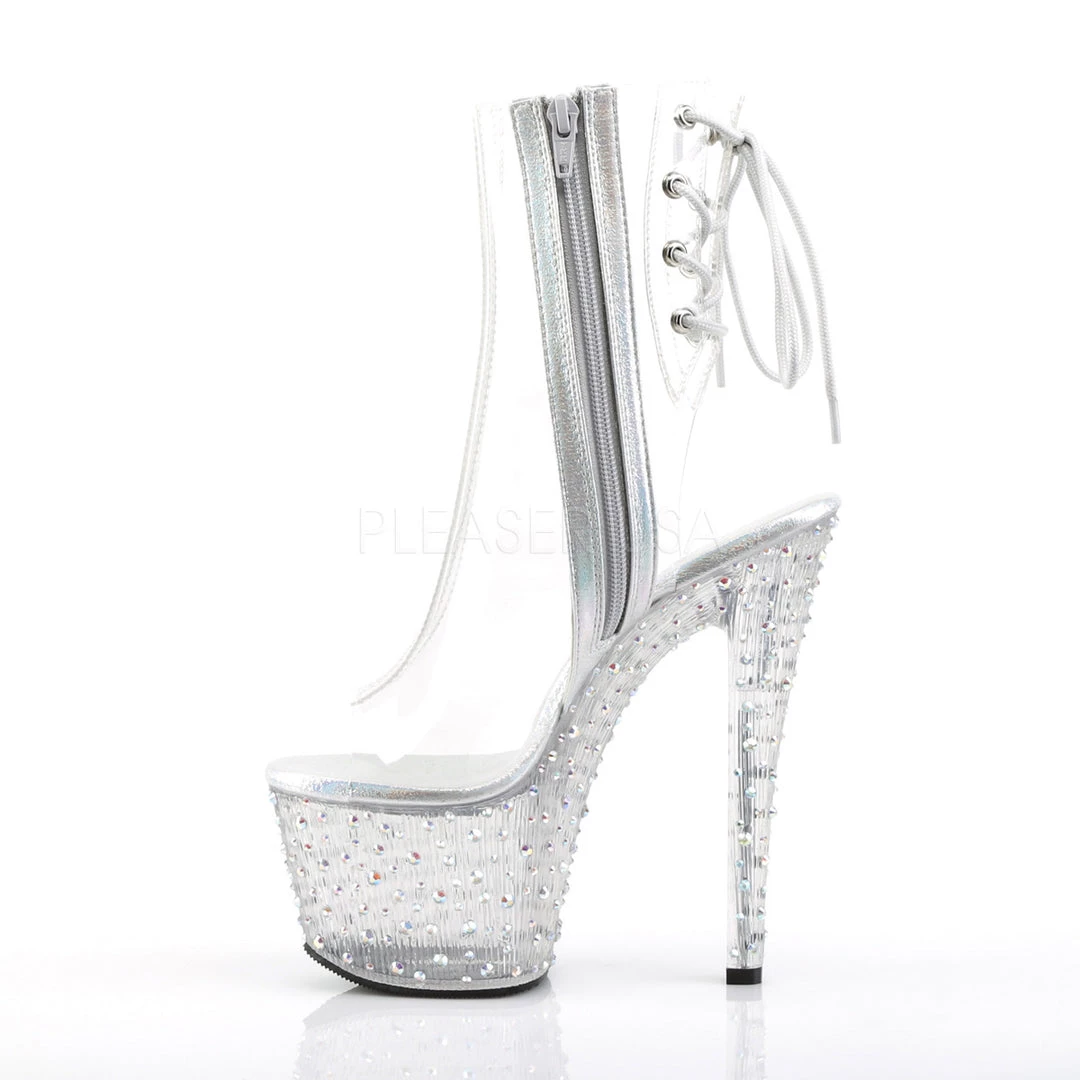 Pleaser 7" Heel Clear Open Toe/Heel Ankle Boot* Shoes 4 Pleaser 7" Heel Clear Open Toe/Heel Ankle Boot* Shoes