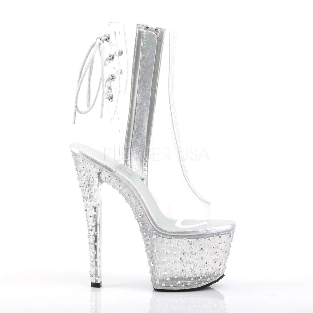 Pleaser 7" Heel Clear Open Toe/Heel Ankle Boot* Shoes 6 Pleaser 7" Heel Clear Open Toe/Heel Ankle Boot* Shoes