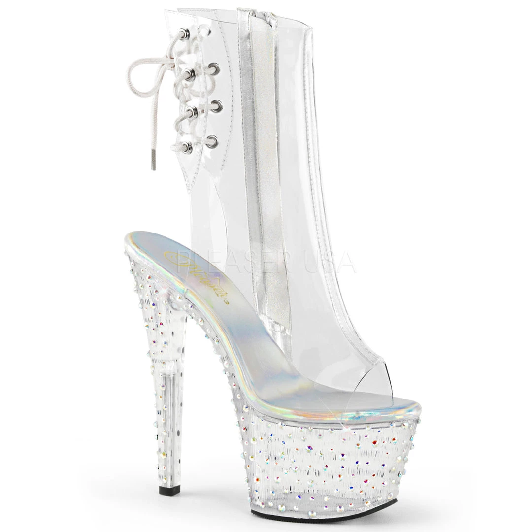 Pleaser 7" Heel Clear Open Toe/Heel Ankle Boot* Shoes 3 Pleaser 7" Heel Clear Open Toe/Heel Ankle Boot* Shoes