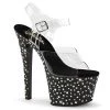 Pleaser Clr/Blk 7" Ankle Strap Stripper Heels* Shoes