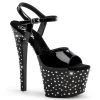 Pleaser Shoes 7" Black Ankle Strap Platform Heels*