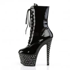 Pleaser Shoes 7" Heel Black Lace-Up Ankle Boot*
