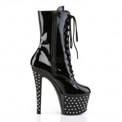 Pleaser Shoes 7" Heel Black Lace-Up Ankle Boot* 9 Pleaser Shoes 7