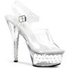 Pleaser 6" Clear Rhinestone Studded Platform Pumps*