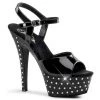 Pleaser 6" Black Rhinestone Studded Platform Heels*