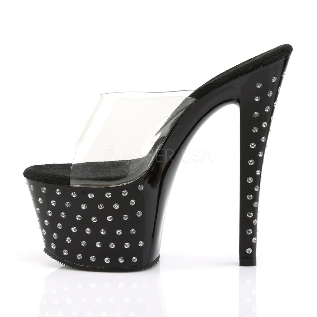 Pleaser Shoes Clear 7" Rhinestone Studded Heels* 4 Pleaser Shoes Clear 7" Rhinestone Studded Heels*