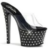 Pleaser Shoes Clear 7" Rhinestone Studded Heels*