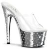 Pleaser Shoes 7 Inch Clear Rhinestone Studded Heels*