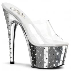 Pleaser Shoes 7 Inch Clear Rhinestone Studded Heels*