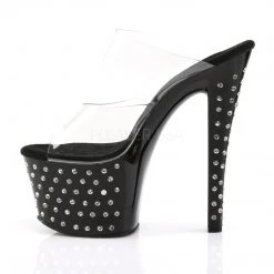 Pleaser Shoes 7" Clear Rhinestone Studded Platform Pumps*