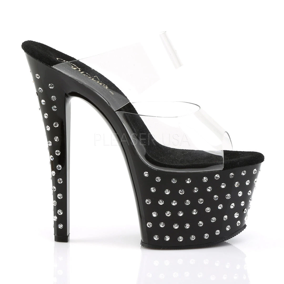 Pleaser Shoes 7" Clear Rhinestone Studded Platform Pumps* 6 Pleaser Shoes 7" Clear Rhinestone Studded Platform Pumps*