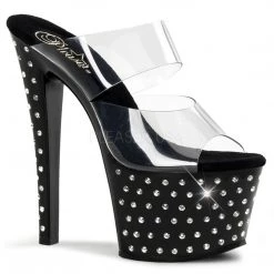 Pleaser Shoes 7" Clear Rhinestone Studded Platform Pumps*