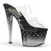Pleaser Shoes 7" Clear/Black Platform Heels*