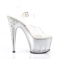 Pleaser Shoes Clear/Silver 7