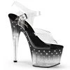 Pleaser Clr/Blk 7" Ankle Strap Heels* 1 Pleaser Clr/Blk 7" Ankle Strap Heels*