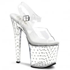 Pleaser 7.5" Clear Rhinestone Studded Platform High Heels* Shoes