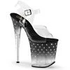 Pleaser Shoes 8" Clear/Black Ankle Strap Platform Heels*