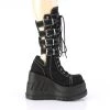 Demonia Black Canvas 4.8" Platform Mid-Calf Boots*