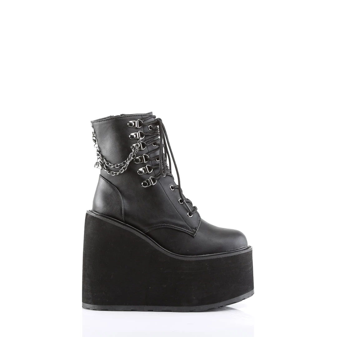 Demonia Shoes Black Vegan Leather Lace-Up 5.5" Platform Boots* 3 Demonia Shoes Black Vegan Leather Lace-Up 5.5" Platform Boots*