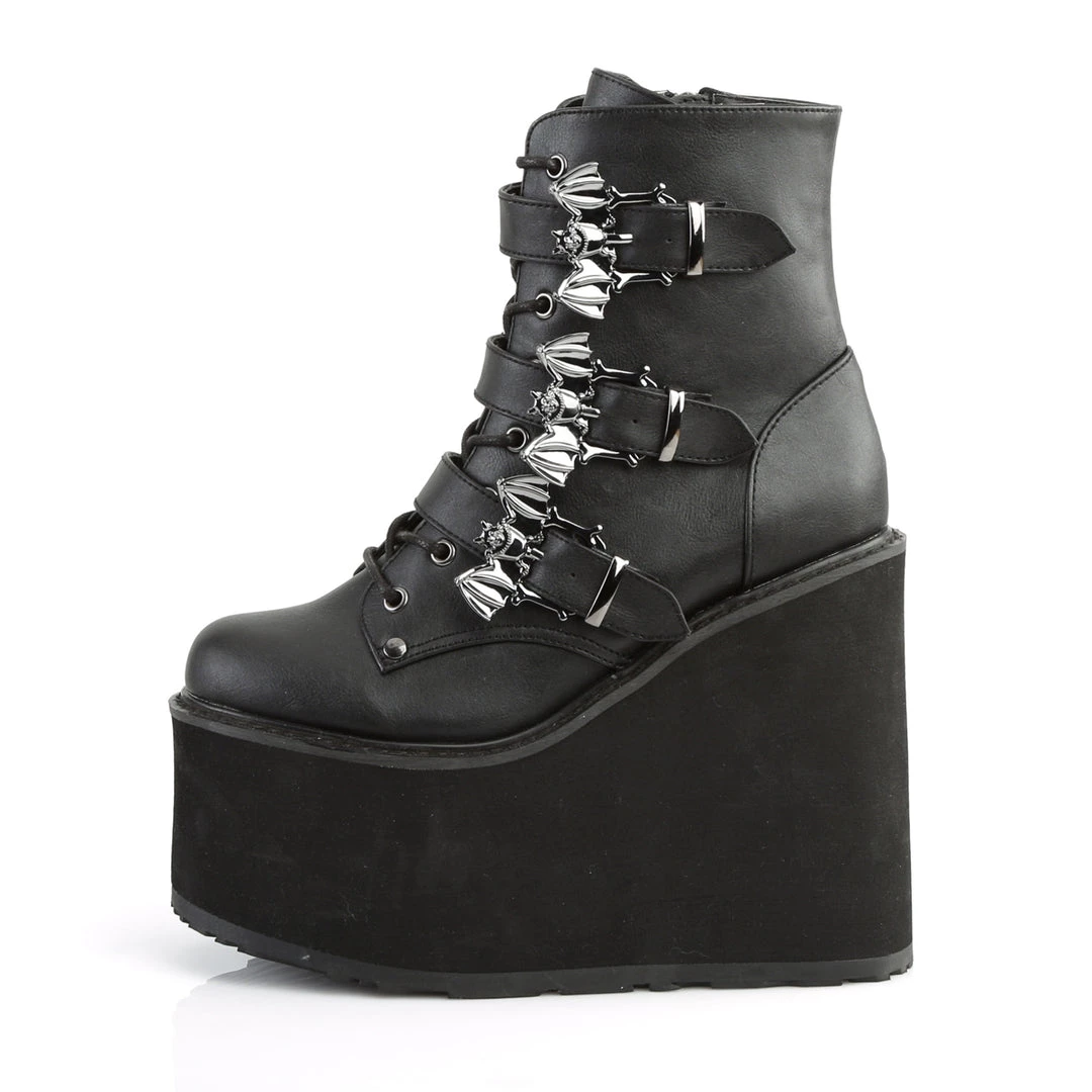 Demonia Shoes Black Vegan Leather 5.5" Platform Ankle Boots* 3 Demonia Shoes Black Vegan Leather 5.5" Platform Ankle Boots*