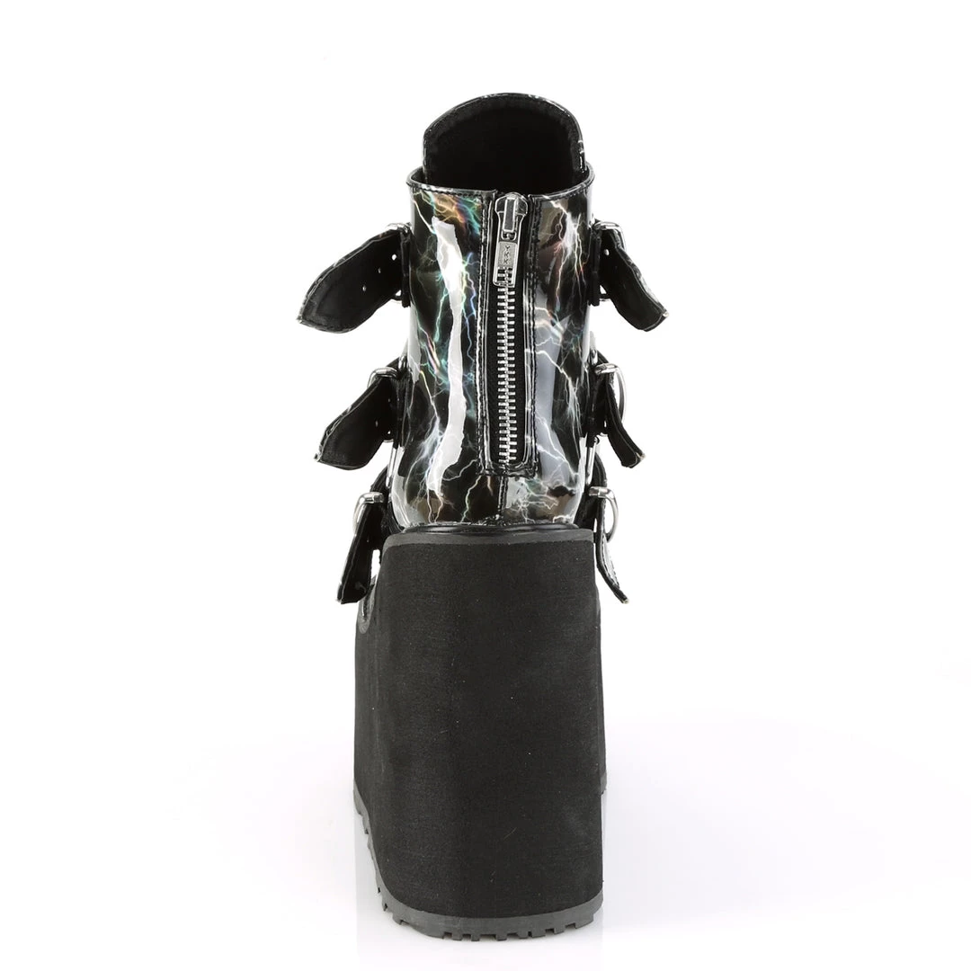 Demonia Shoes Black Hologram 5.5" Platform Ankle Boots* 6 Demonia Shoes Black Hologram 5.5" Platform Ankle Boots*